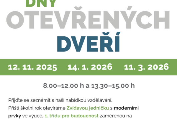 Náhledová fotka k článku: Zveme na dny otevřených dveří