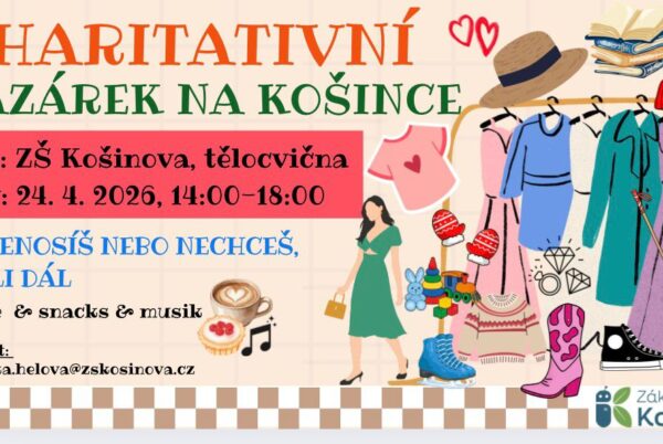 Náhledová fotka k článku: Charitativní bazárek na Košince! 🧡